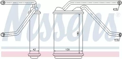 Радиатор отопителя Nexia (до 2008 г.) алюм., NISSENS (76511) (03059812) /03059812 на Дэу Нексия