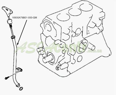 Направляющая маслянного щупа 16930A78B01-000 на Деу Матіз
