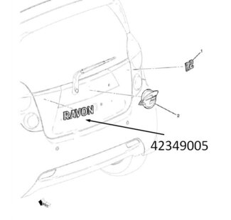 Надпись Ravon R2/R3/R4 42349005 на Равон Р4, Кобальт