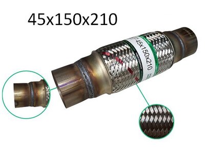 Гофра глушника 3-х шарова + фланець 45x150x210 