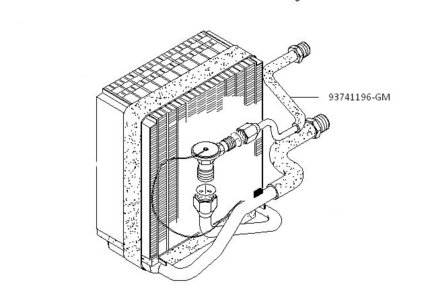 Трубка испарителя кондиционера 93741196 на Деу Матіз