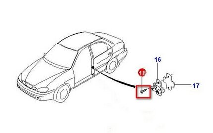Винт фиксатора замка двери Lanos 94501688 на Шевроле Такума