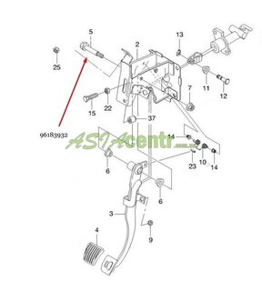 Болт крепления педали сцепления 96183932 на Шевроле Авео