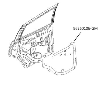 Шумоизоляция задн. прав. двери 96260106 на Шевроле Такума