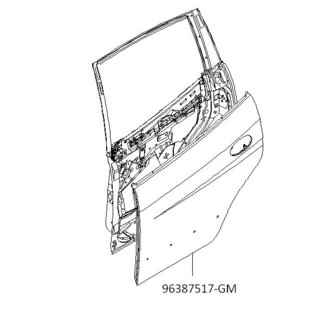 Филенка двери задн.прав.TACUMA 96387517 на Шевроле Такума