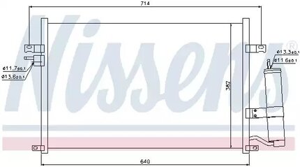 Радиатор кондиционера Lacetti, NISSENS (94725) с ресивером (96484931/96804274/9683783) 96484931/96804274/9683783 на Шевроле Лачеті