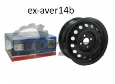 Диск колісний (чорний) "EuroEx" AVEO R14x5.5J, 4x100, DIA 56.6, ET 45 (EX-AVER14B)