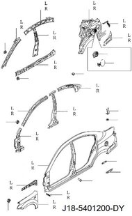 Панель кузова боковая правая J18-5401200-DY на Чері Елара